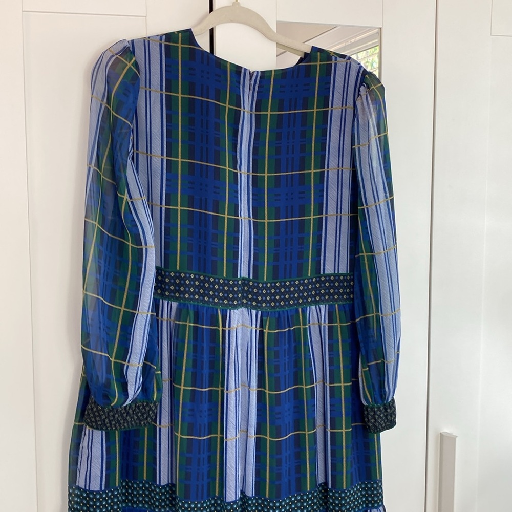GRETCHEN SCOTT campbell plaid tiered midi dress - Picture 7 of 12